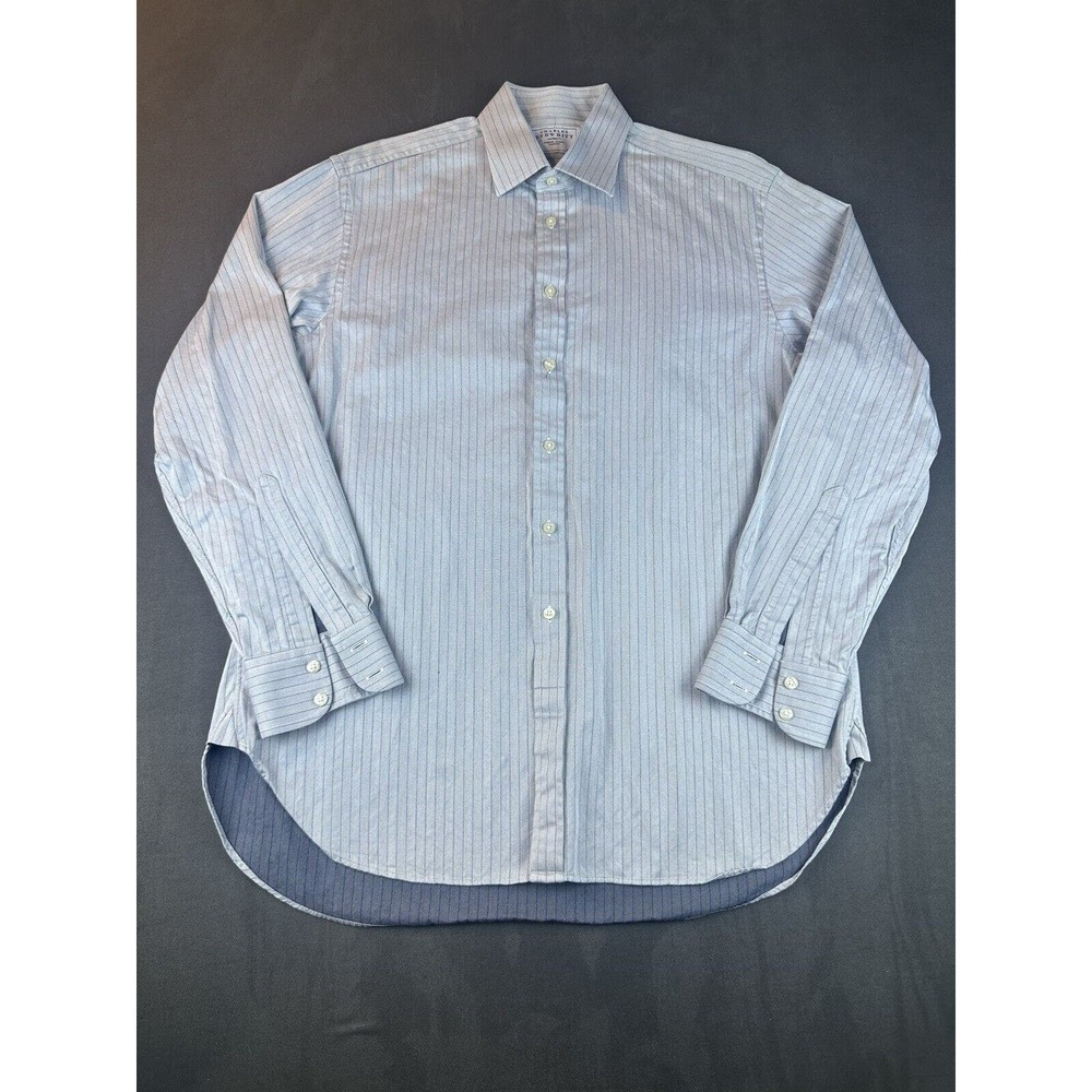 Charles Tyrwhitt Shirt Mens 16.5/36 Blue Button Down Formal Dress Shirt